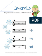 Music Intervals Worksheet For Christmas