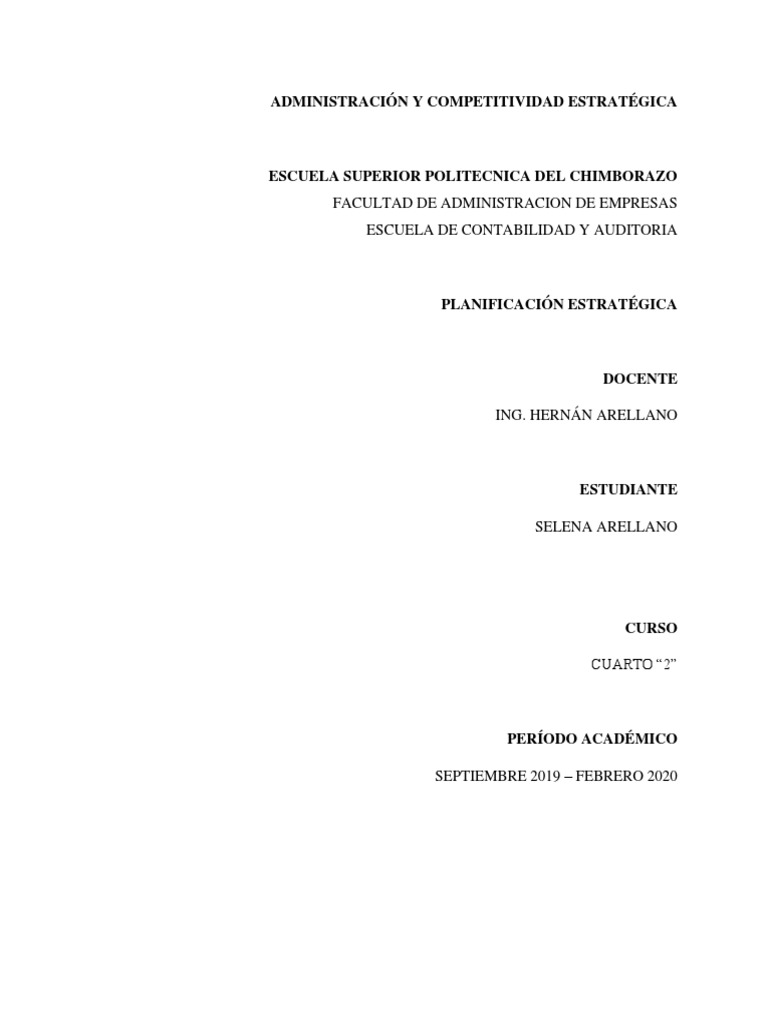 Administración y Competitividad Estratégica | PDF | Planificación ...