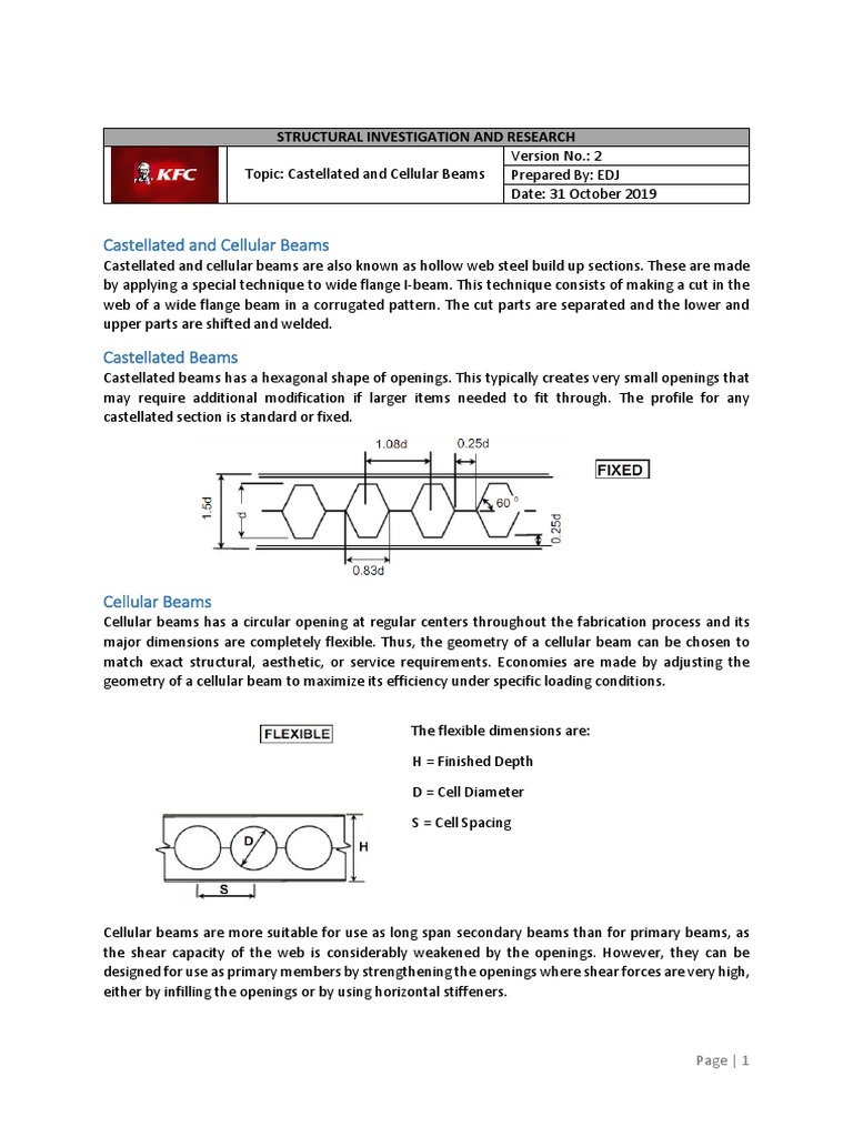 Castellated and Cellular Beam Overview | PDF | Beam (Structure ...