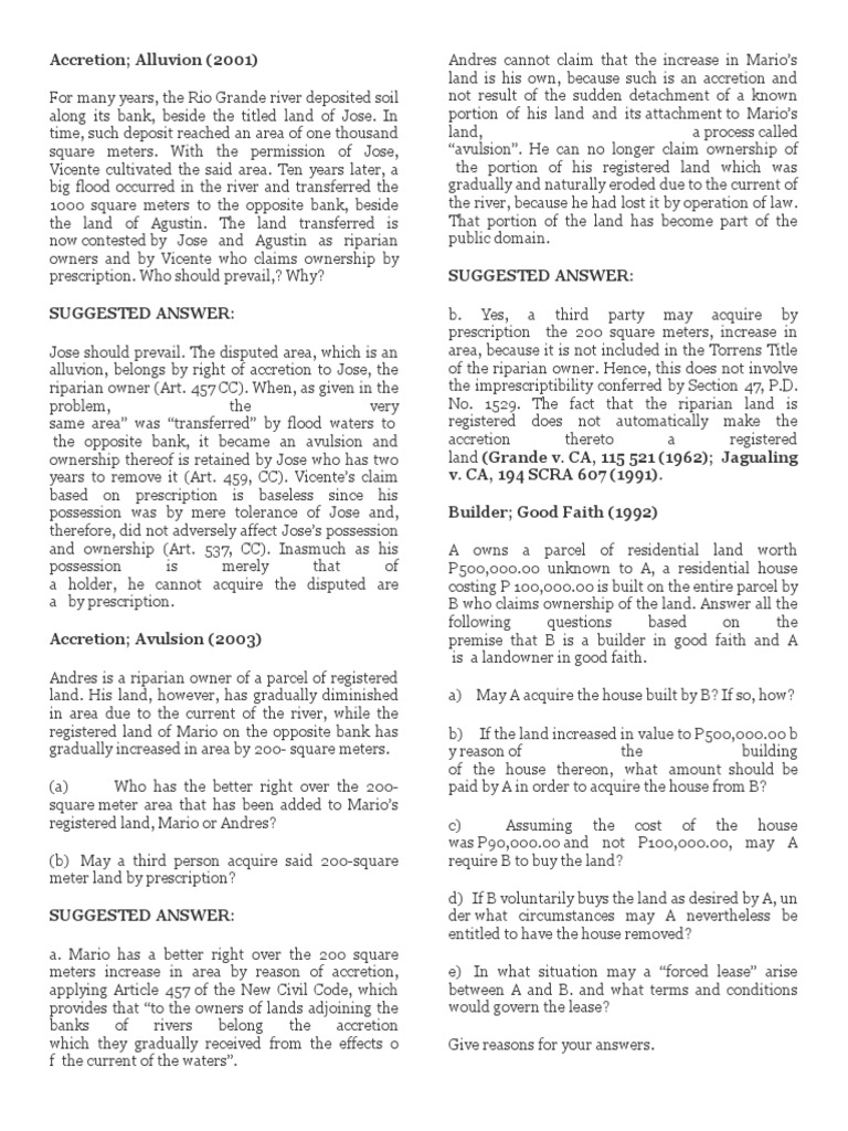 Property Bar Questions 1 PDF Mortgage Law Easement