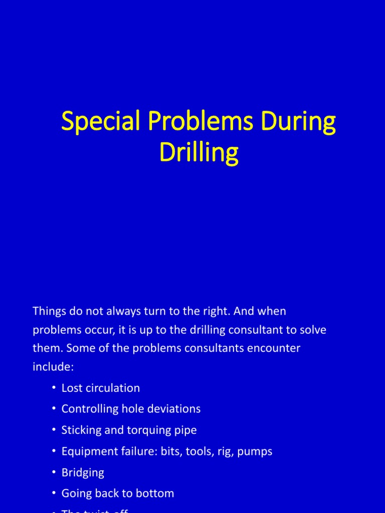 Special Problems During Drilling Pdf Drilling Rig Geotechnical