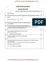 CBSE Class 12 Physics Important Questions-Current Electricity