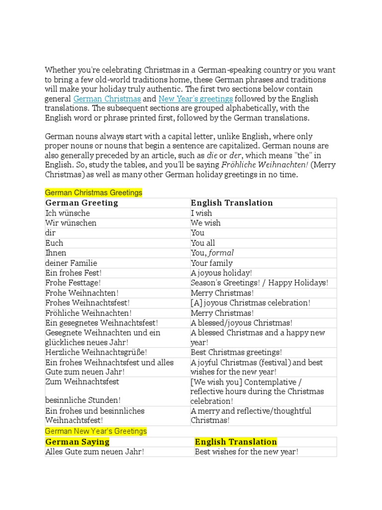 German Greetings Christmas And Holiday Season Christmas