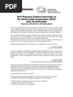 Download Stop TB Partnership Internship 2010 IPSF by International Pharmaceutical Students Federation IPSF SN44326312 doc pdf