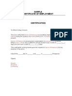 C0016 Certificate of Employment With Compensation Info