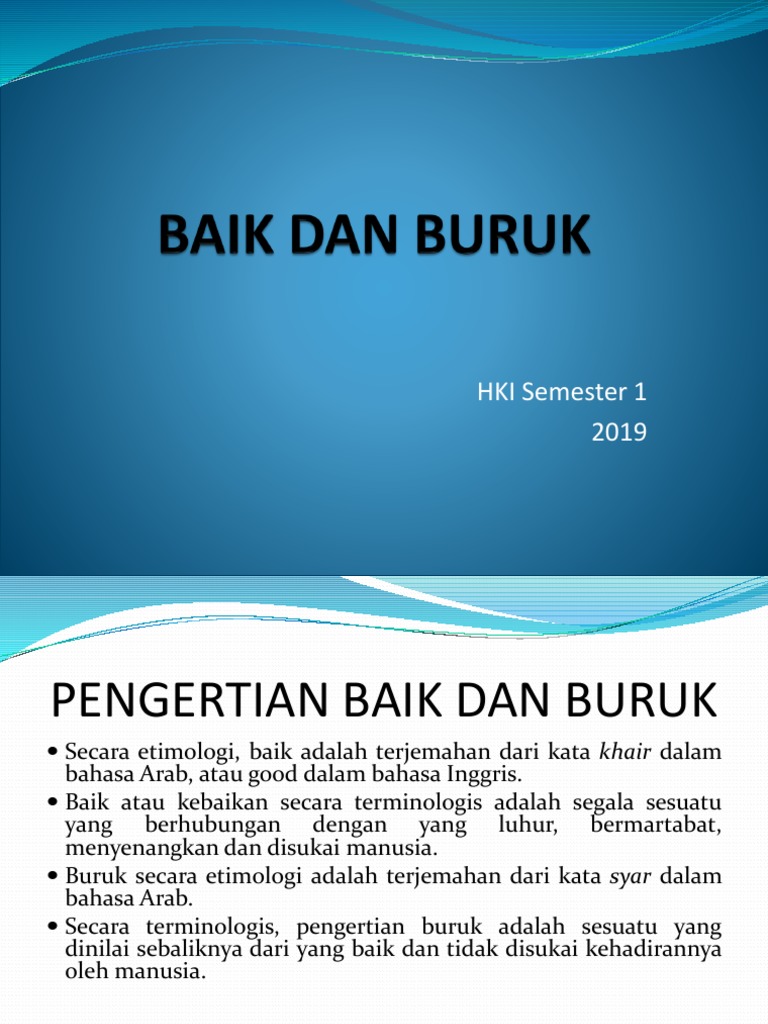 Baik Dan Buruk | PDF