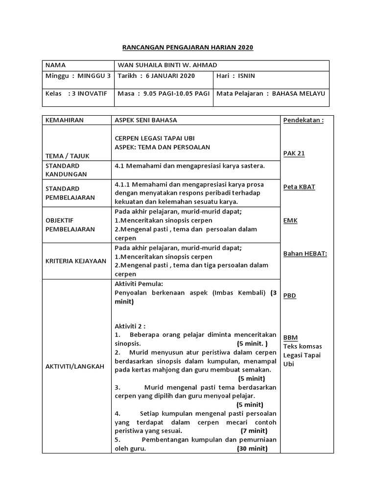 Contoh Penulisan Rph Pdf