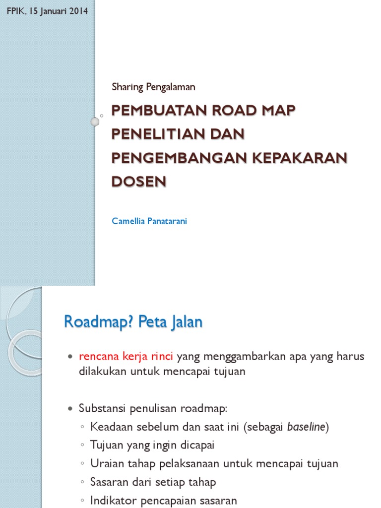 Pembuatan Road Map Penelitian Dan Pengembangan Karir | PDF | Teknologi ...