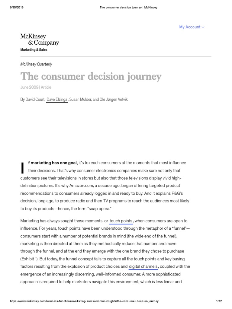 McKinsey's Consumer Decision Journey Insights | PDF | Brand | Marketing