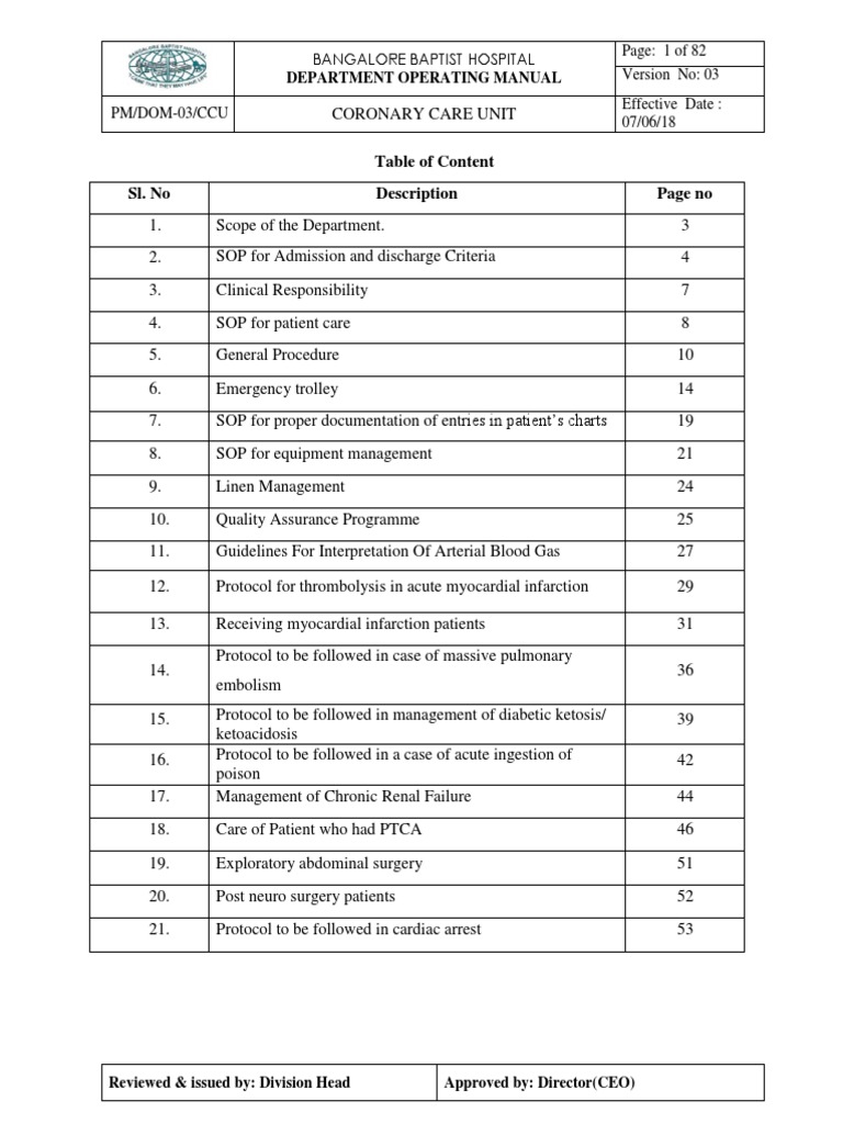 CCU PDF Intensive Care Unit Hospital