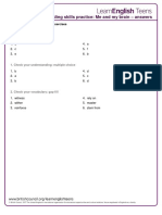 Me and My Brain - English Exercises (Answers)