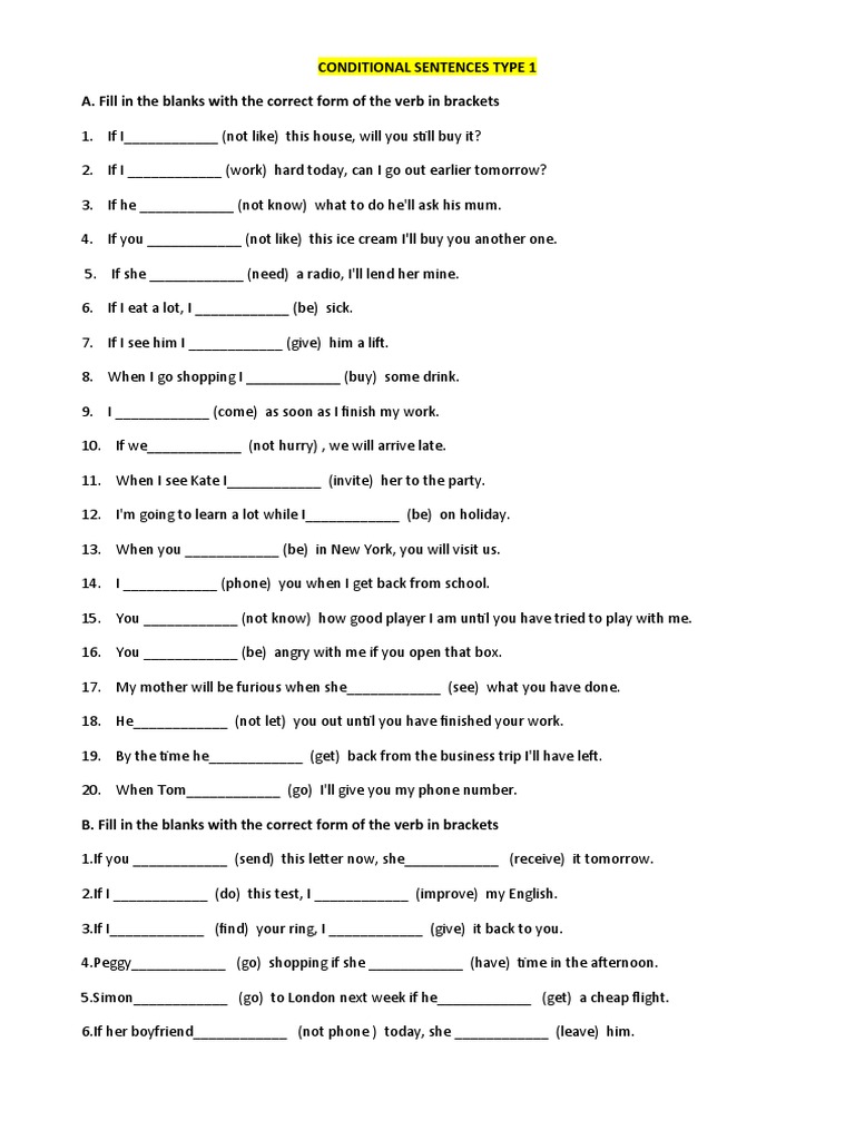 Conditionals 1 2 test