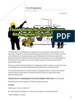 Thumb Rules For Civil Engineers PDF