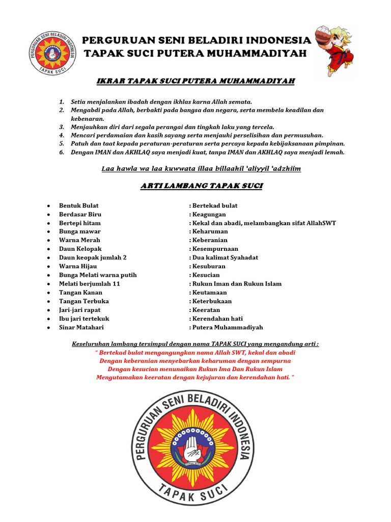 Ikrar Tapak Suci Putera Muhammadiyah & Arti Lambang | PDF