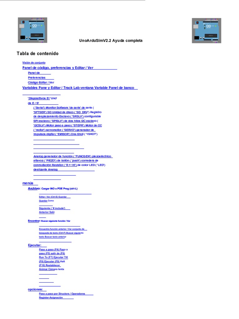 Ayuda completa de UnoArduSim V2.2 | PDF | Programa de computadora ...