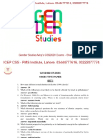 ICEP CSS - PMS Institute, Lahore (MCQ'S Gender Studies)