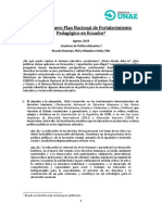 Hacia un Nuevo Plan Nacional de Fortalecimiento Pedagógico