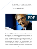 SEN Amartya 1999. Democracia Como Um Valor Universal PDF