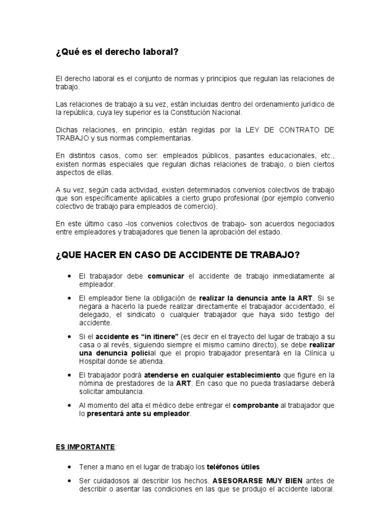 Accidentes Laborales y ART: Guía Esencial | PDF | Derecho laboral ...