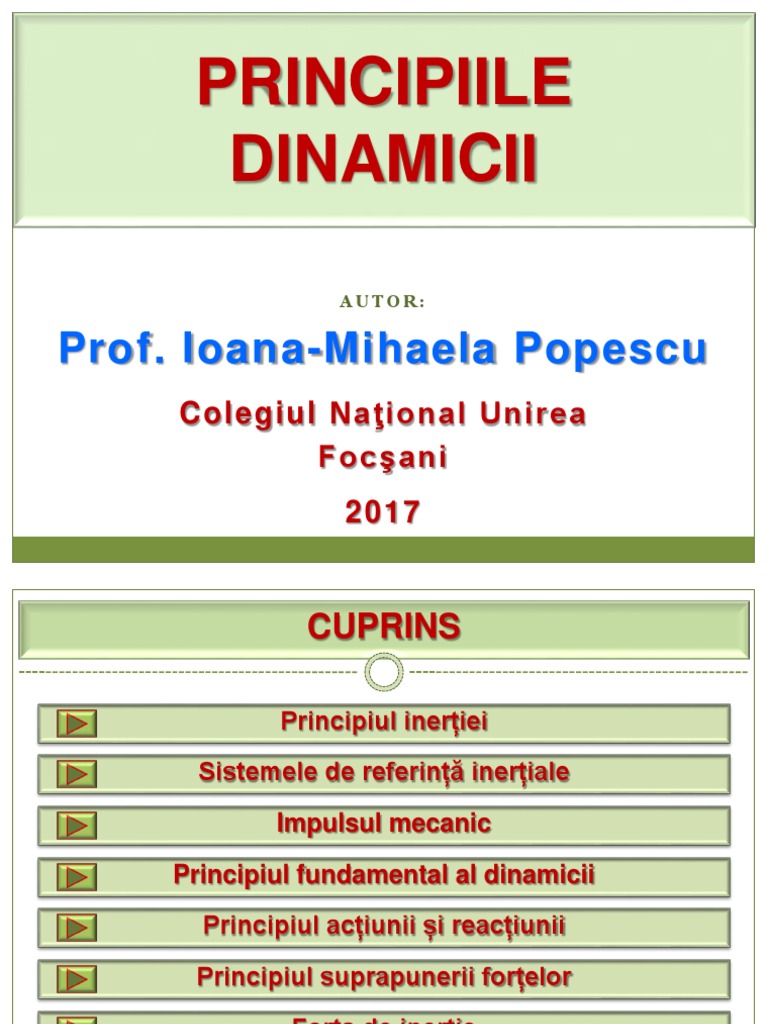 Principiile Dinamicii | PDF
