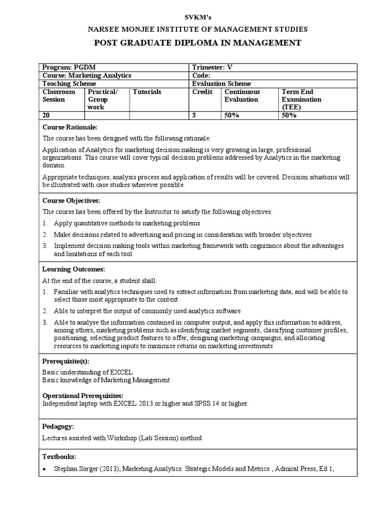 Marketing Analytics Pdf Analytics Data Analysis