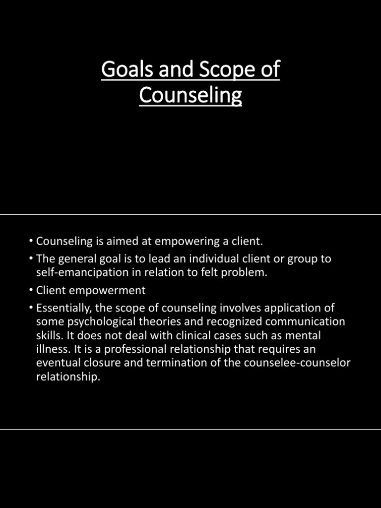Goals and Scope of Counseling | PDF