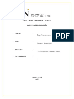 Modelo de Encuadre Diagnóstico | PDF | Inteligencia | Sicología