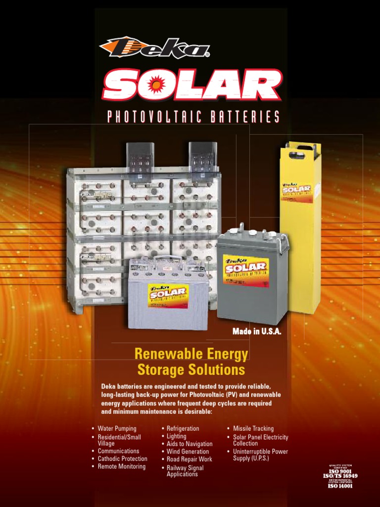 Deka Batteries PDF PDF Chemistry Nature