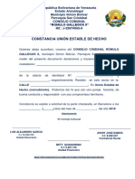 Carta de Concubinato Romulo Gallegos Sector II