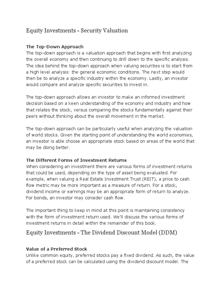 Equity Investment PDF | PDF | Technical Analysis | Stocks