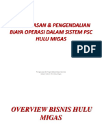 PENGAWASAN & PENGENDALIAN  BIAYA OPERASI DALAM SISTEM PSC HULU MIGAS