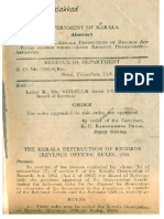 Kerala Revenue Records Destruction Rules - Document For Kerala Land Revenue Officers Uploaded by James Joseph Adhikarathil Kottayam Kerala