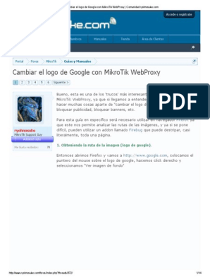 Cambiar El Logo de Google Con MikroTik WebProxy - Comunidad Ryohnosuke |  PDF | HTML | Php