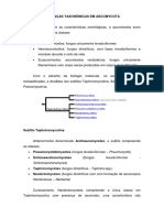 Mudanças taxonômicas em Ascomycota com a biologia molecular