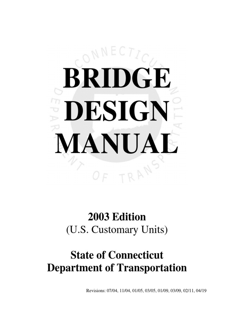 CTDOT Bridge Design Manual 04 19 PDF Bridge Track (Rail Transport)