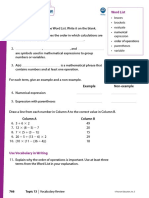 Math Work Sheet