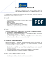 Estructura Informe de Experiencia Profesional