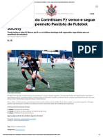 Time feminino do Corinthians F7 vence e segue invicto no Campeonato Paulista de Futebol Society