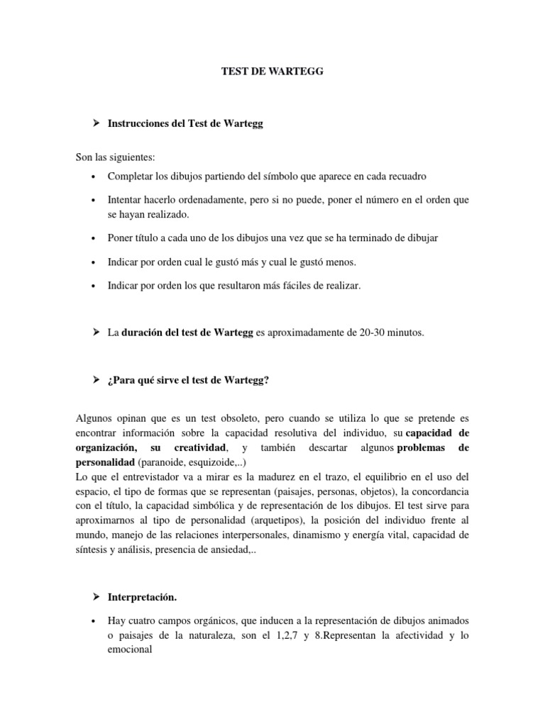 Test de Wartegg PDF | PDF | Creatividad | Conceptos psicologicos