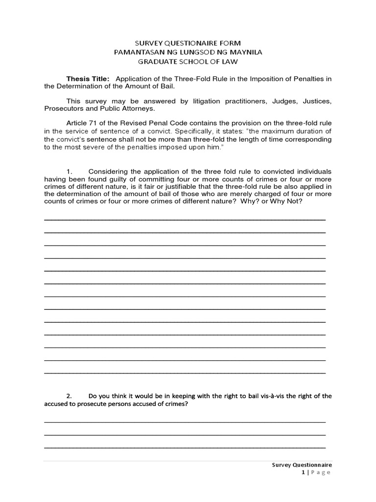 Survey on Three-Fold Rule Application | PDF | Bail | Sentence (Law)
