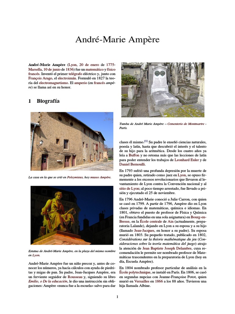 André-Marie Ampère PDF | PDF | Ciencias fisicas | Cantidades fisicas image