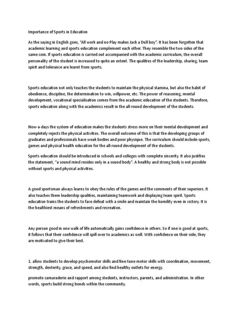 Rationale Sports PDF Sports Competition