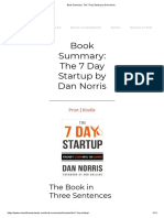 Book Summary - The 7 Day Startup by Dan Norris