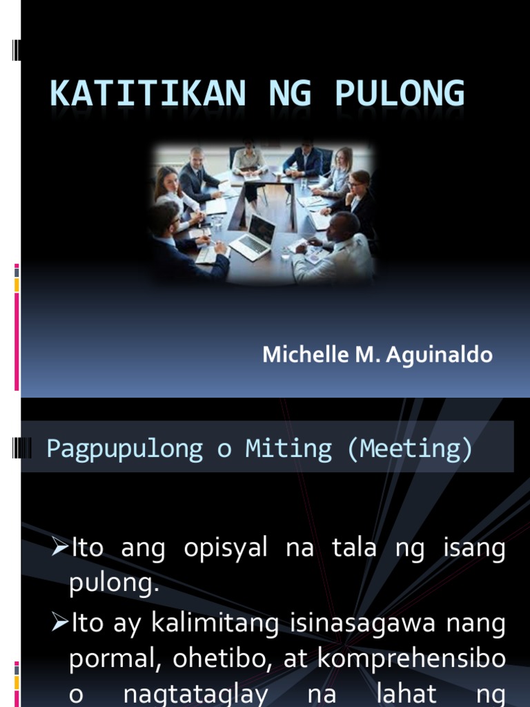 Katitikan NG Pulong | PDF