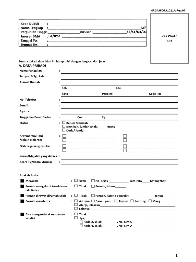 Daftar Isian - Rev07 PDF | PDF