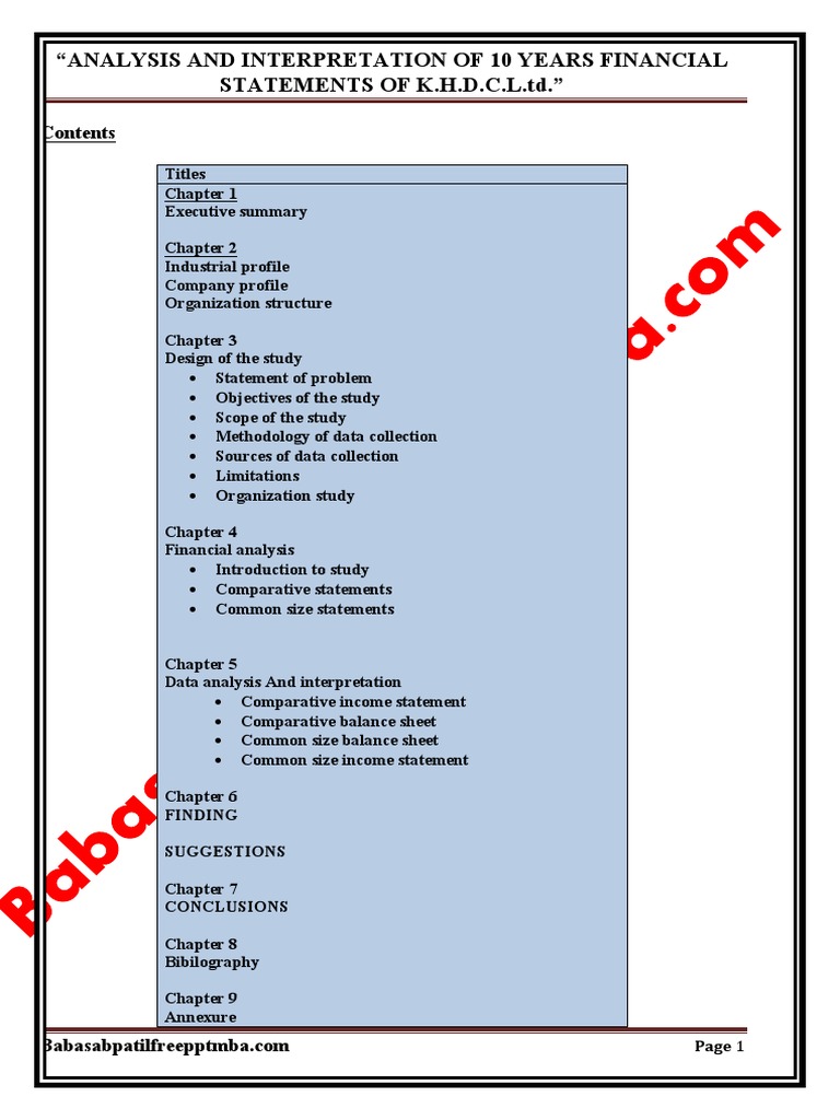 a project report on analysis and interpretation of 10 years financial statements income statement loom comparative format in excel