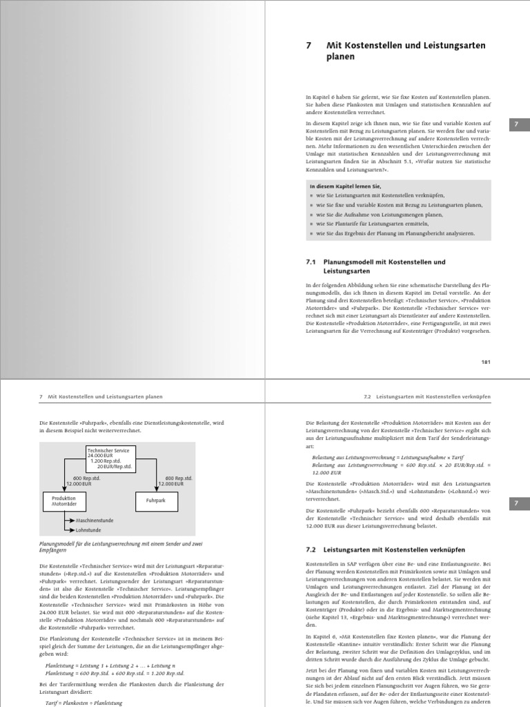 Mit Kostenstellen Und Leistungsarten Planen | PDF