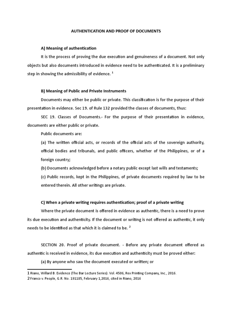 Document Authentication Explained | PDF | Evidence | Authentication