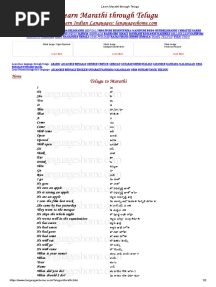 Learn Marathi Through Telugu