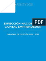 Dirección Nacional de Capital Emprendedor - Informe de Gestión 2016 - 2019